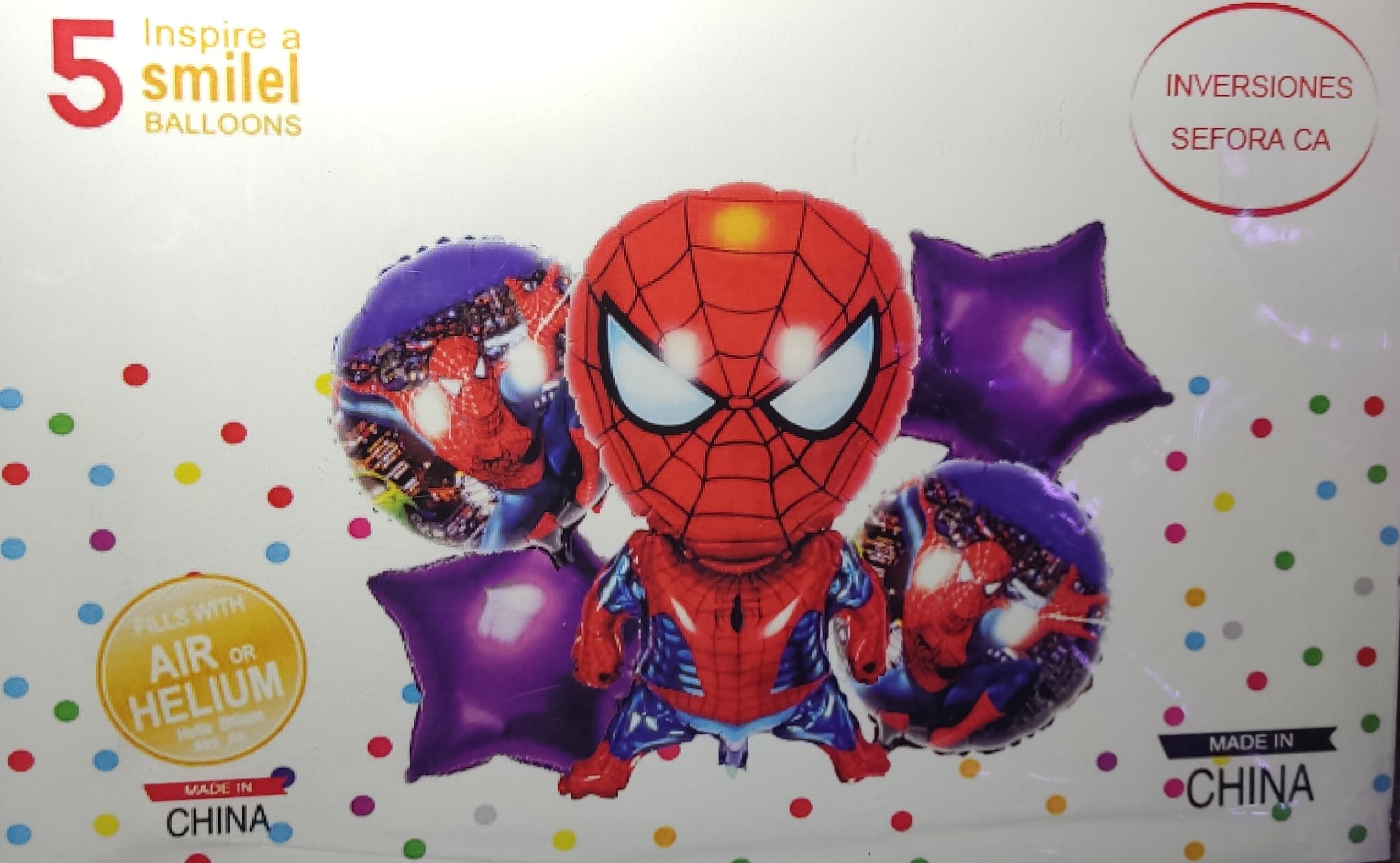 set de globos metalizados Spiderman bebéOKI - Todo Fiestas